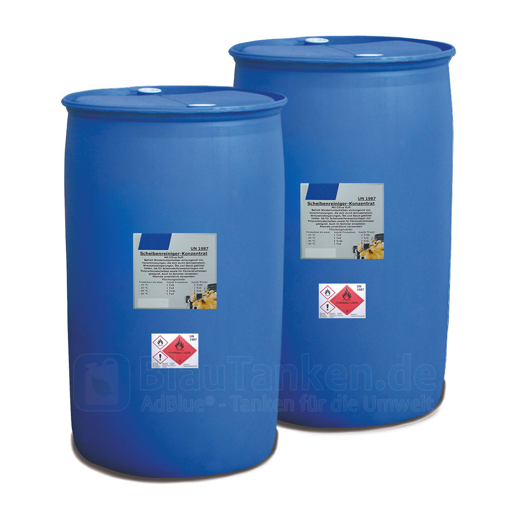 Scheibenfrostschutz Konzentrat -60°C, 2x 200 Liter Fass, DEKRA geprüft, Winter Scheibenreiniger Auto, 400 Liter