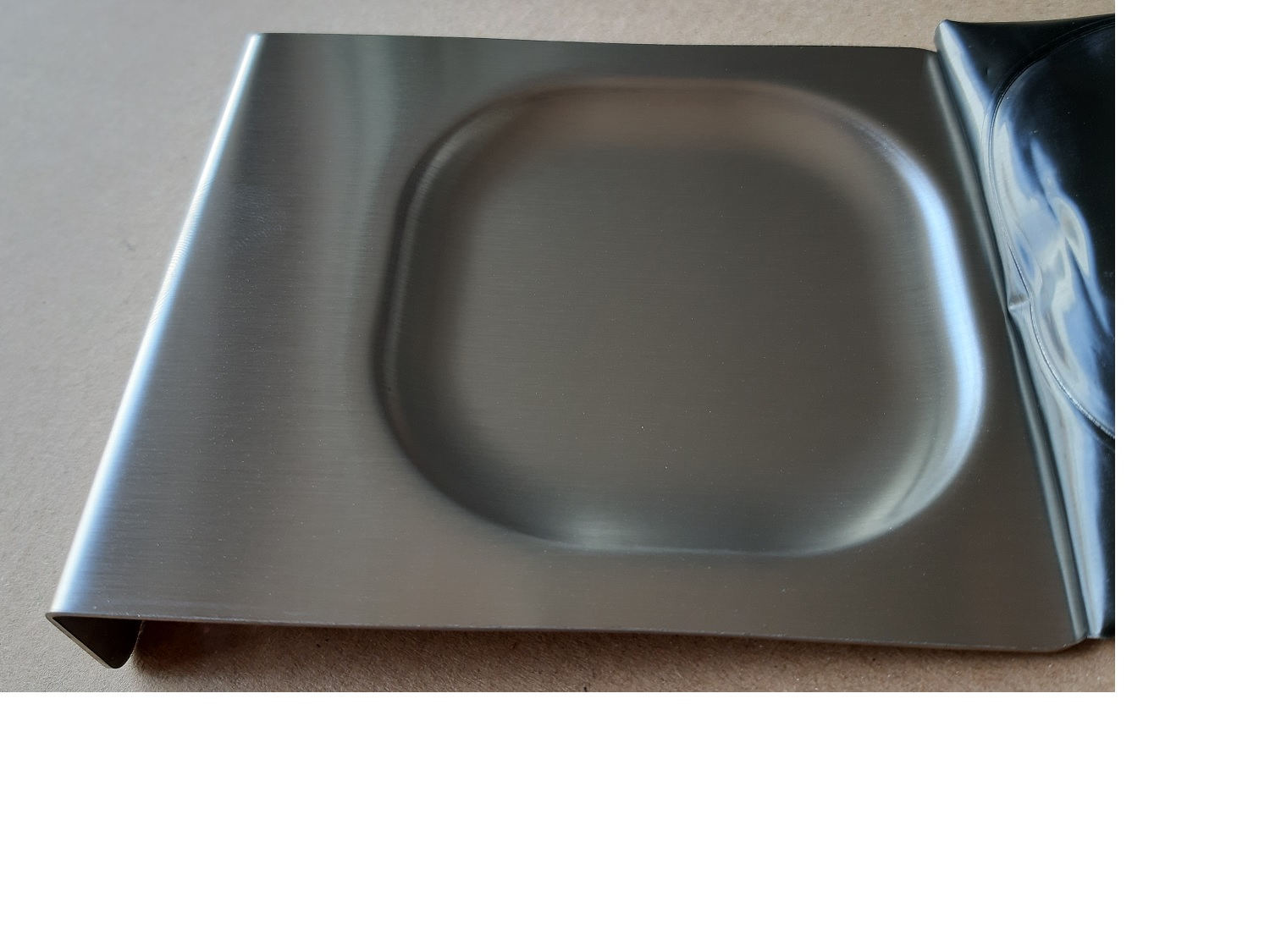 Tropfblech mit Befestigung für Desinfektionsmittel Spender EDELSTAHL stehend