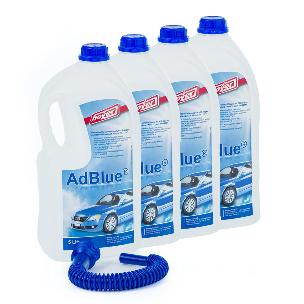 AdBlue® 4x5 Liter Flasche - Hochreine Harnstofflösung für  SCR-Abgasnachbehandlung